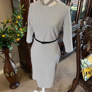 Calvin Klein | striped 3/4 sleeve dress | size 8